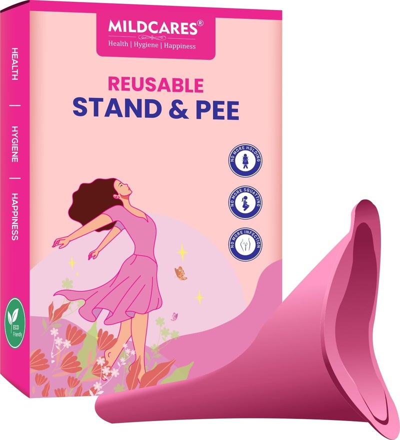 MildCares Reusable Female Urination Device | Stand & Pee Silicone Funnel for Women | Hygienic, Portable & Waterproof | Travel Pee Device for Outdoor Use & Pregnancy (Pack of 1) - Image 1