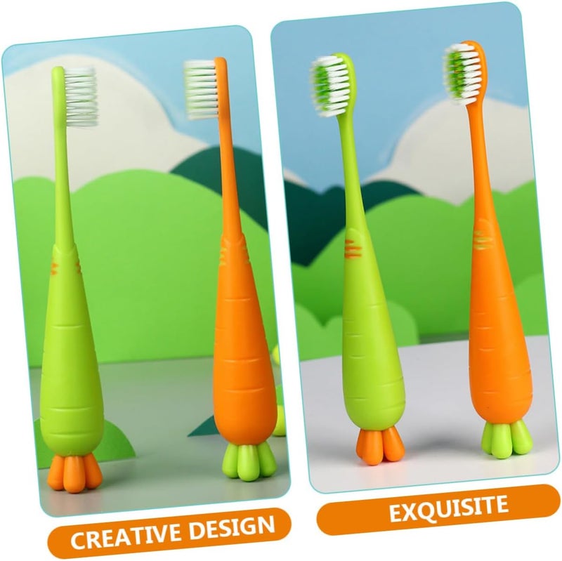 4pcs Boy Girl Toothbrush Adorable Carrot Design Manual Toothbrush for Boy Girl Soft Bristles for Gentle Cleaning for Travel and Home Use for s Oral Care - Image 4