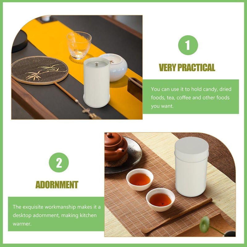 Rice White 2pcs Airtight Tea Canisters For Loose Leaf Storage Kitchen - Image 4