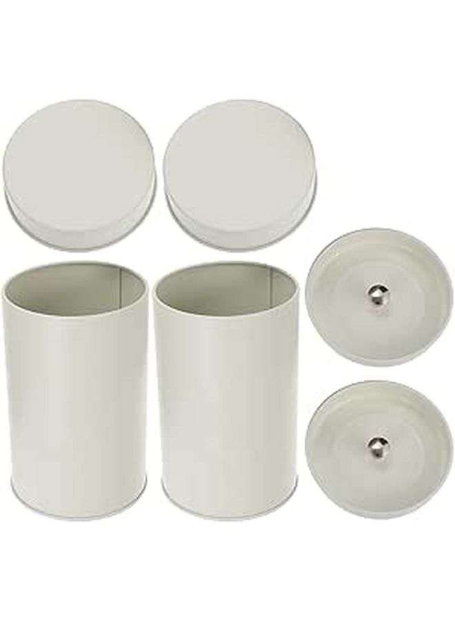 Rice White 2pcs Airtight Tea Canisters For Loose Leaf Storage Kitchen - Image 1