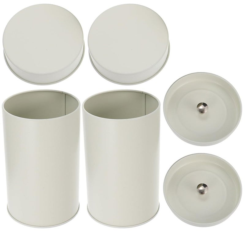 Rice White 2pcs Airtight Tea Canisters For Loose Leaf Storage Kitchen - Image 2