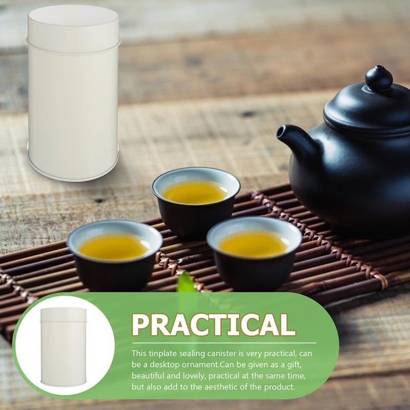 Rice White 2pcs Airtight Tea Canisters For Loose Leaf Storage Kitchen - Image 5