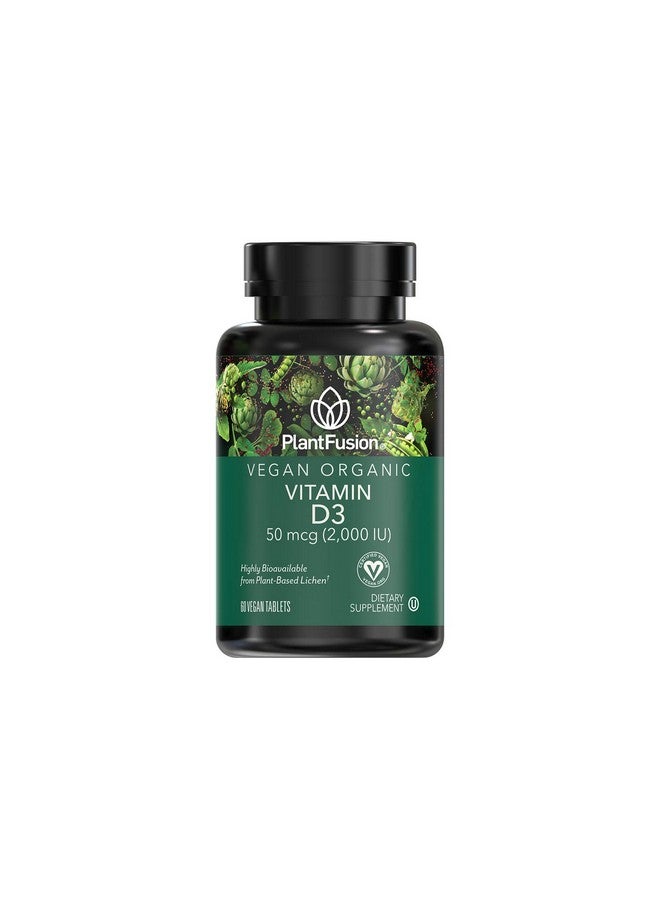 PlantFusion Vegan Vitamin D3 2000Iu Organic Vitamin D3 Sourced From Vitashine Plant Based Lichen Helps Support Immunity And Bone Health 60 Tablets - Image 2