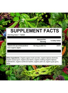 PlantFusion Vegan Vitamin D3 2000Iu Organic Vitamin D3 Sourced From Vitashine Plant Based Lichen Helps Support Immunity And Bone Health 60 Tablets  - Image 5