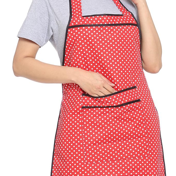 JMi Cotton Waterproof Kitchen Apron for Cooking – Washable Chef Apron for Men & Women | Printed, Polka Dot, Plus Size, Home & Cleaning Apron (Free, MULTI - 1, 2) - Image 2