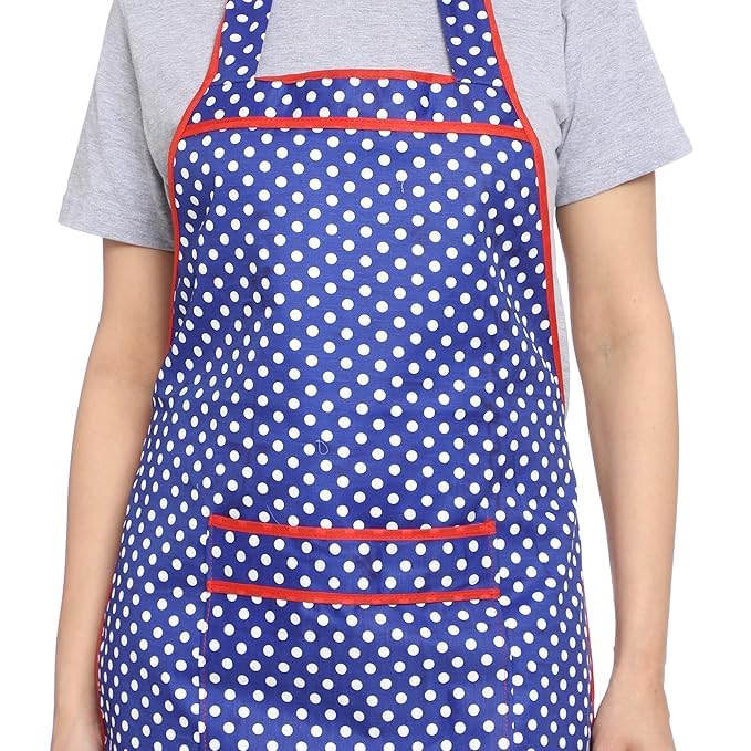JMi Cotton Waterproof Kitchen Apron for Cooking – Washable Chef Apron for Men & Women | Printed, Polka Dot, Plus Size, Home & Cleaning Apron (Free, MULTI - 1, 2) - Image 3