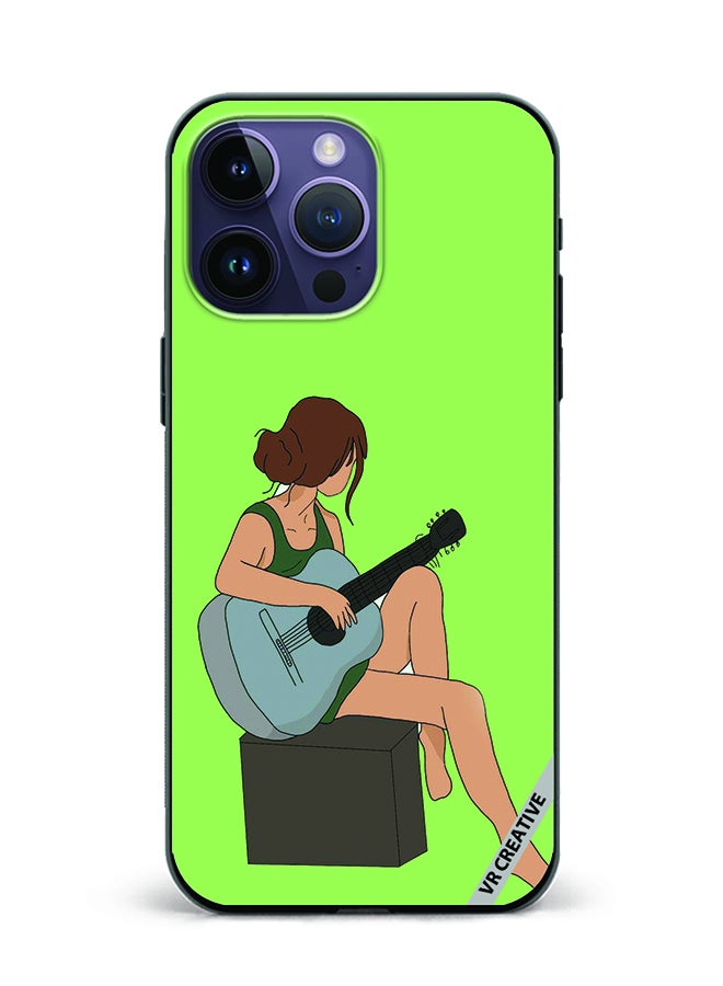 VR CREATIVE Protective Case Cover For Apple iPhone 15 Pro Girl With Guitar Design Multicolour  - Image 1