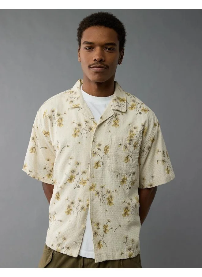 American Eagle AE Poolside Printed Button-Up Shirt