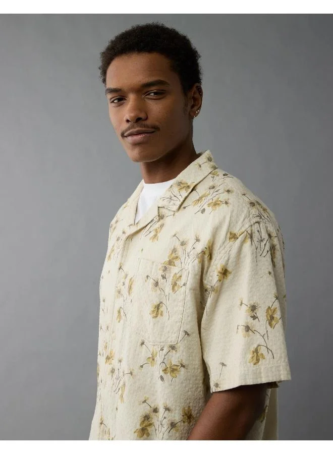 American Eagle AE Poolside Printed Button-Up Shirt