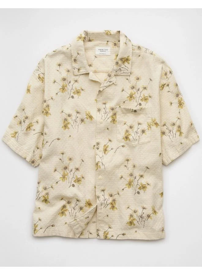 American Eagle AE Poolside Printed Button-Up Shirt