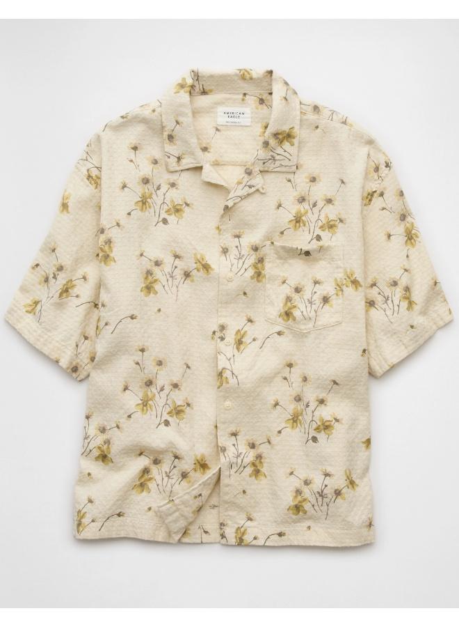 American Eagle AE Poolside Printed Button-Up Shirt - Image 3