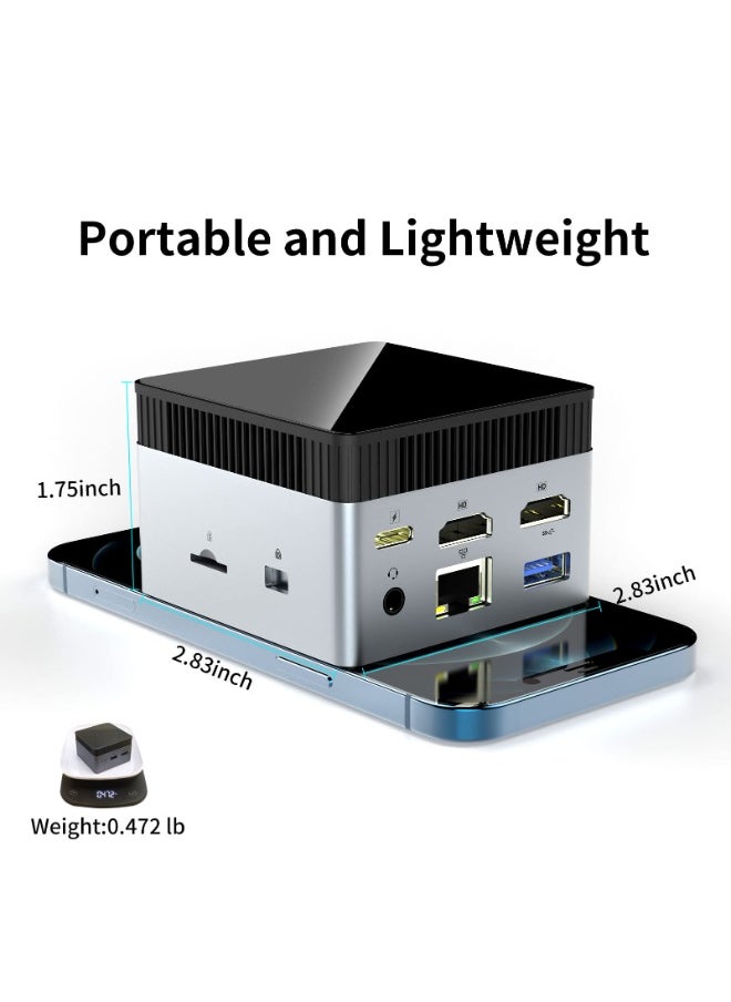 Generic - Mini PC Desktop Computer, Windows 11 Pro, 12GB RAM, 512GB SSD, Intel N100 CPU, Dual 4K Display Support, WiFi 6, Bluetooth 5.2, USB 3.0, Gigabit Ethernet (12G+512G) - Image 1