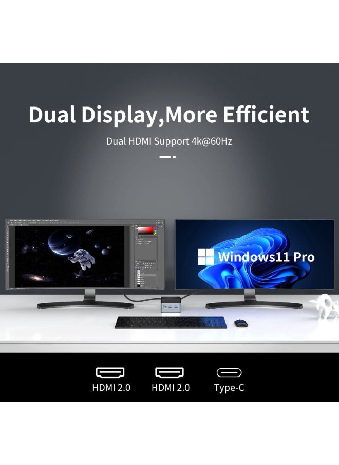 Generic Mini PC Desktop Computer, Windows 11 Pro, 12GB RAM, 512GB SSD, Intel N100 CPU, Dual 4K Display Support, WiFi 6, Bluetooth 5.2, USB 3.0, Gigabit Ethernet (12G+512G)  - Image 4