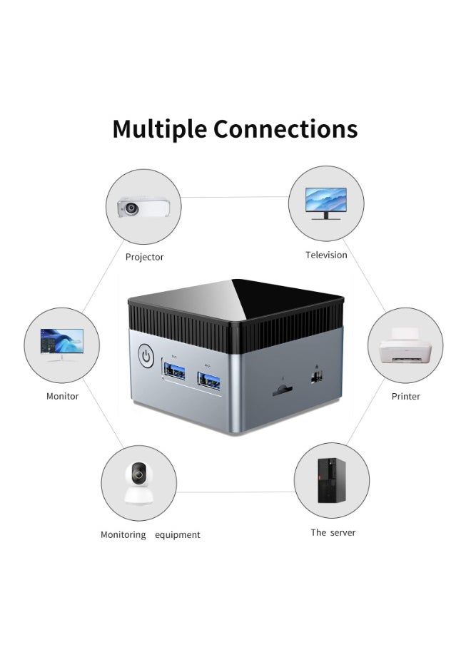 Generic - Mini PC Desktop Computer, Windows 11 Pro, 12GB RAM, 512GB SSD, Intel N100 CPU, Dual 4K Display Support, WiFi 6, Bluetooth 5.2, USB 3.0, Gigabit Ethernet (12G+512G) - Image 1