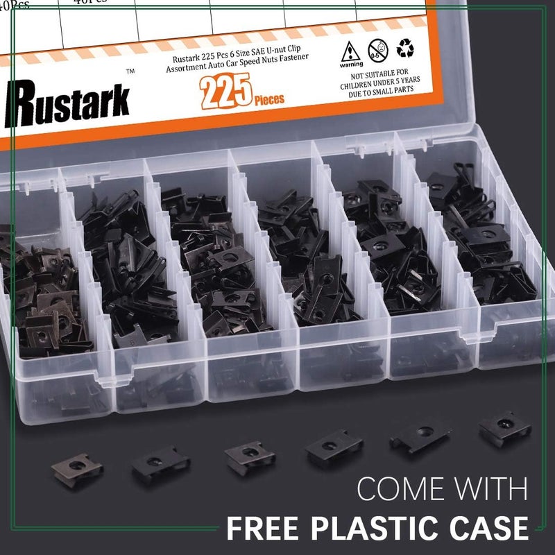 Rustark 225 Pcs U-nut Clip Assortment for Auto Fastening - Image 5