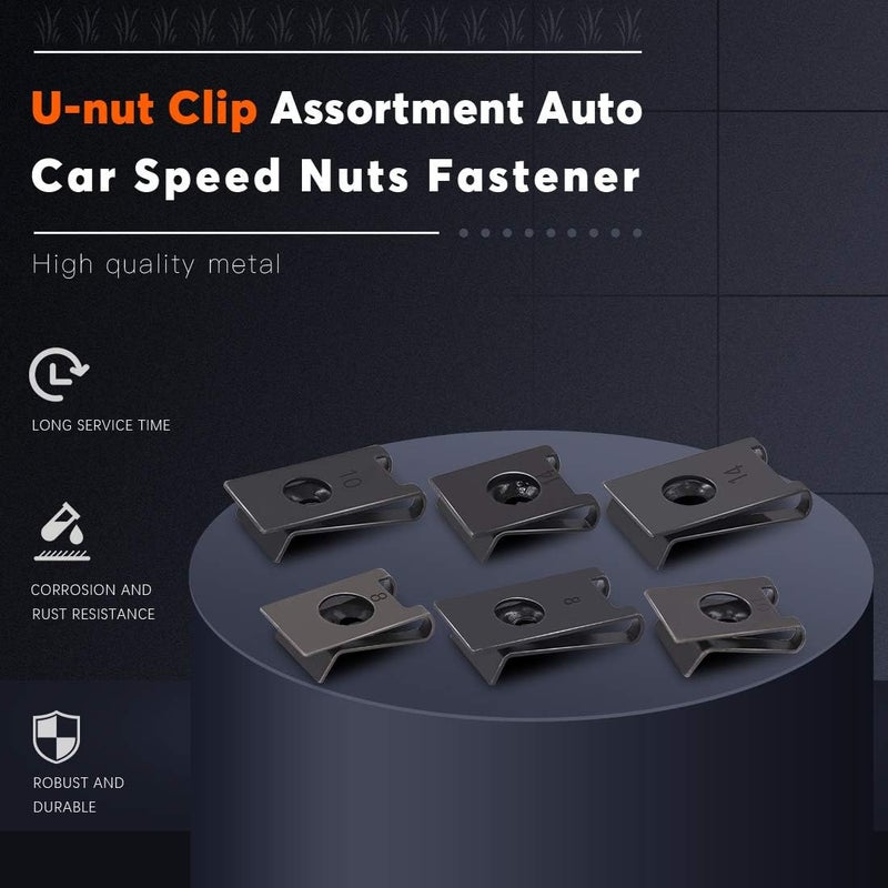 Rustark 225 Pcs U-nut Clip Assortment for Auto Fastening - Image 3