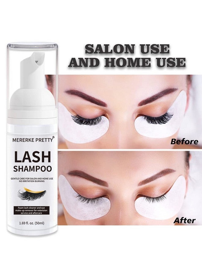 Mererke_Pretty Eyelash Extension Shampoo 50 ml + Brush - Eyelid Foaming Cleanser - Sensitive Paraben & Sulfate Free - Eyelash Wash and Lash Bath for Extensions - Salon Use and Home Care - Image 5