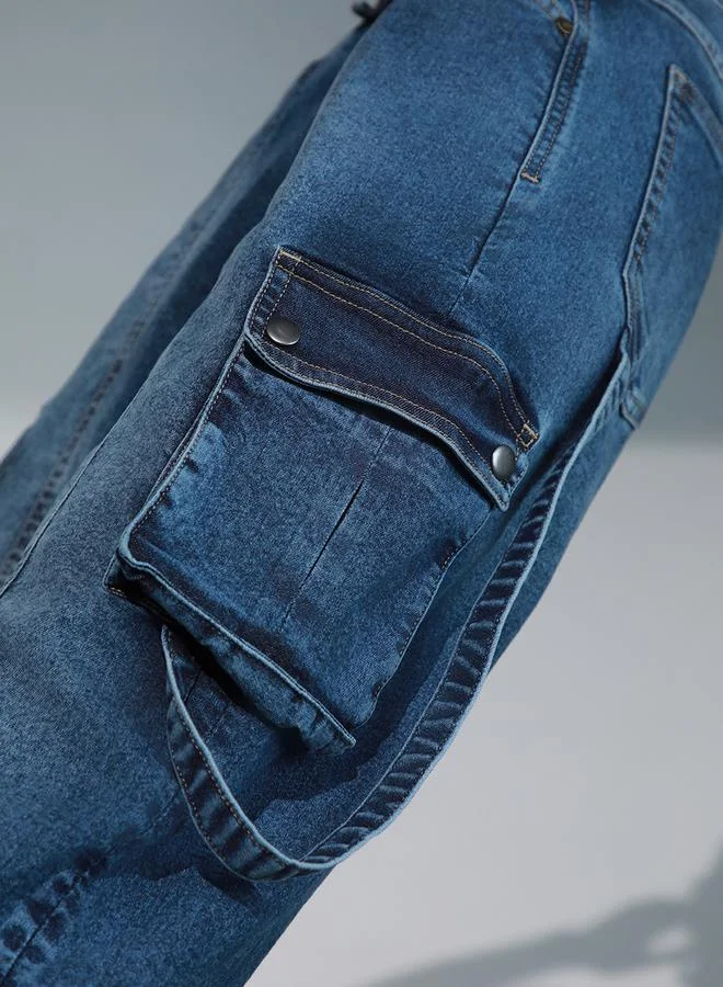 Hubberholme Hubberholme High Rise Relaxed Fit Cargo Jeans