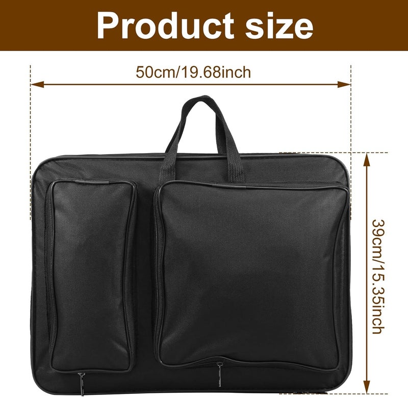 windforgecraft A3 Artist Portfolio Carry Shoulder Bag Case Water-Resistant Art Portfolio Carry Bag Adjustable Drawing Board Backpack Tote Bag Portable Painting Sketch Pad Storage Bag for Folding Easel (Black) - Image 2