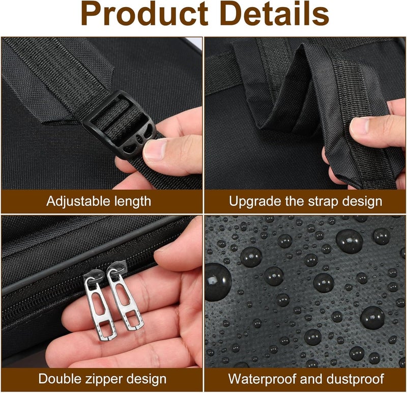 windforgecraft A3 Artist Portfolio Carry Shoulder Bag Case Water-Resistant Art Portfolio Carry Bag Adjustable Drawing Board Backpack Tote Bag Portable Painting Sketch Pad Storage Bag for Folding Easel (Black) - Image 4