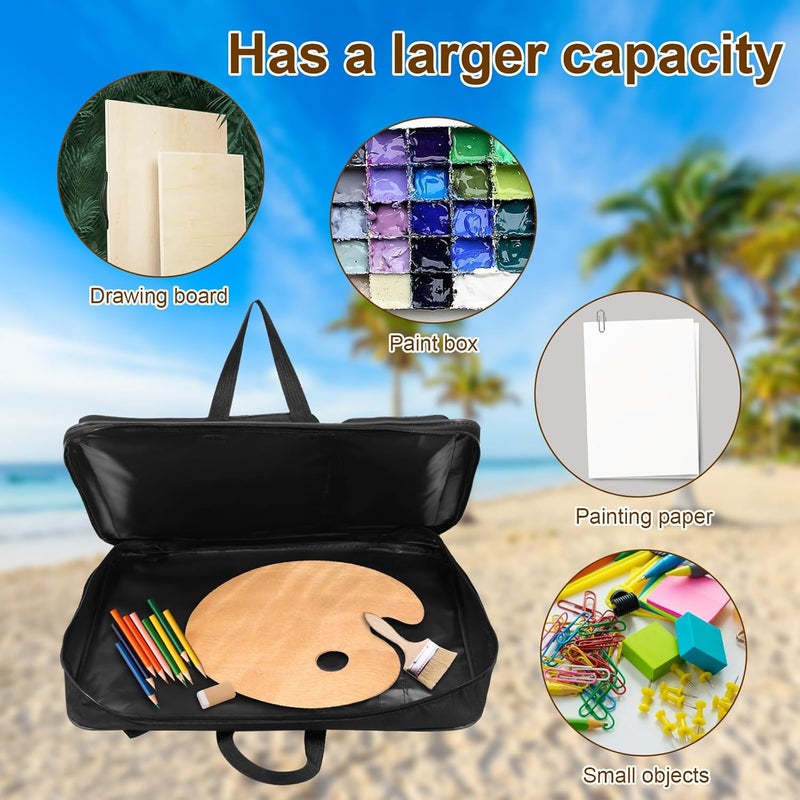 windforgecraft A3 Artist Portfolio Carry Shoulder Bag Case Water-Resistant Art Portfolio Carry Bag Adjustable Drawing Board Backpack Tote Bag Portable Painting Sketch Pad Storage Bag for Folding Easel (Black) - Image 5