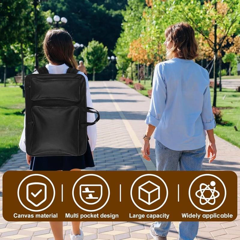 windforgecraft A3 Artist Portfolio Carry Shoulder Bag Case Water-Resistant Art Portfolio Carry Bag Adjustable Drawing Board Backpack Tote Bag Portable Painting Sketch Pad Storage Bag for Folding Easel (Black) - Image 3