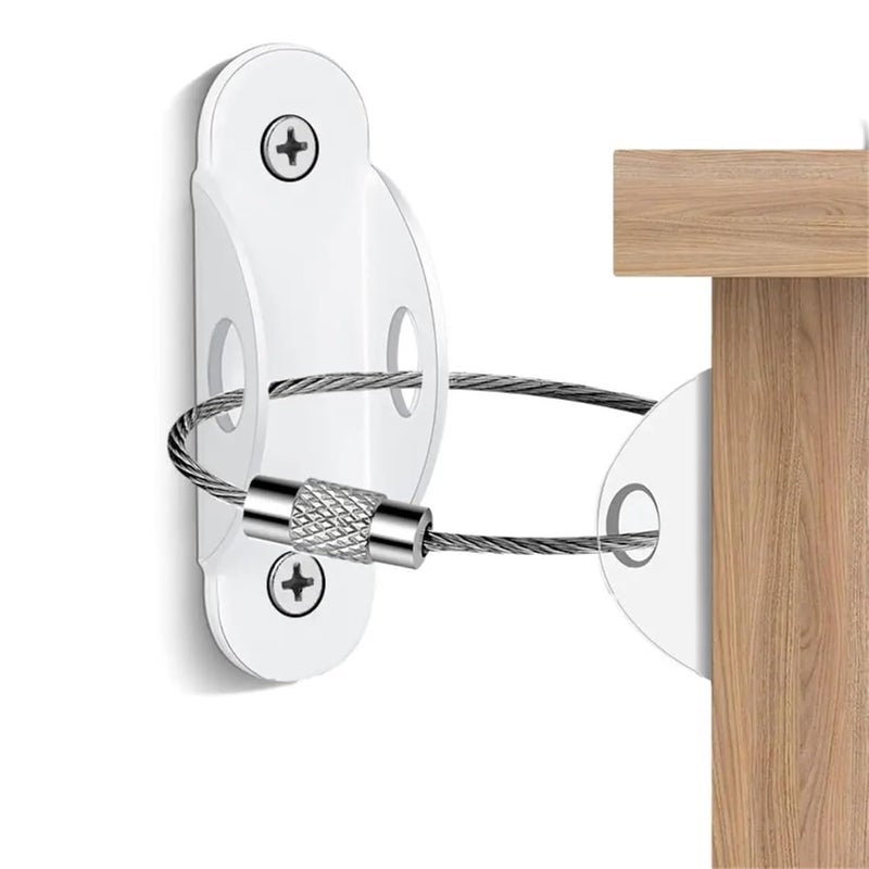 Adjustable Furniture Anchors 20 Sets White Metal Anti Falling Fixator For Wardrobes Shelf - Image 2