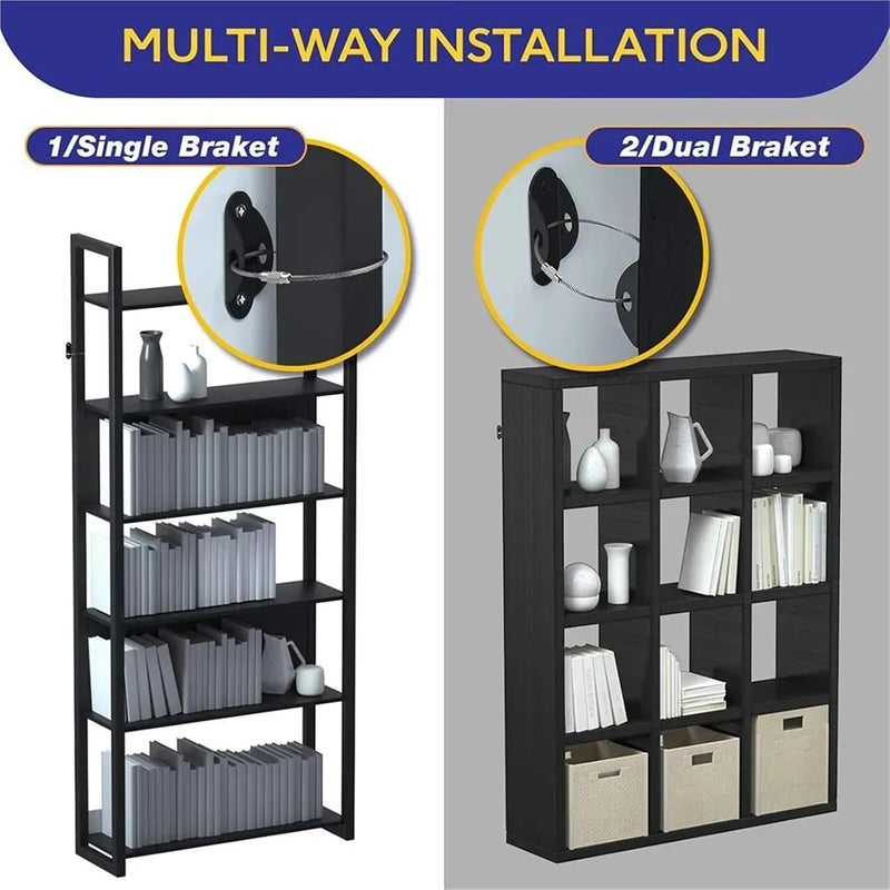 Adjustable Furniture Anchors 20 Sets White Metal Anti Falling Fixator For Wardrobes Shelf - Image 5