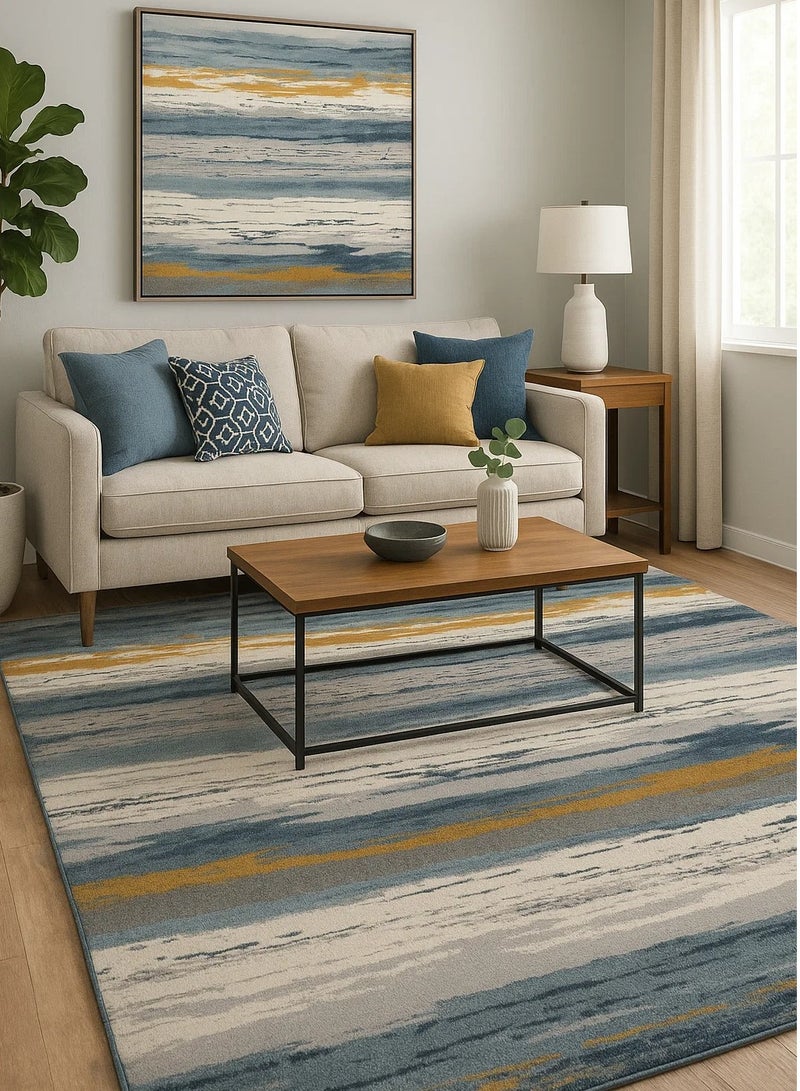 لوفت سجاد غرفة المعيشة على الطراز الحديث من كاستيلو، سجادات أرضية ناعمة، سجاد، وسائد أريكة غير قابلة للانزلاق، سجاد غرفة المعيشة قابل للغسل، مقاس 160 × 235 سم، متعدد الألوان - 560-OT6-W - Image 1