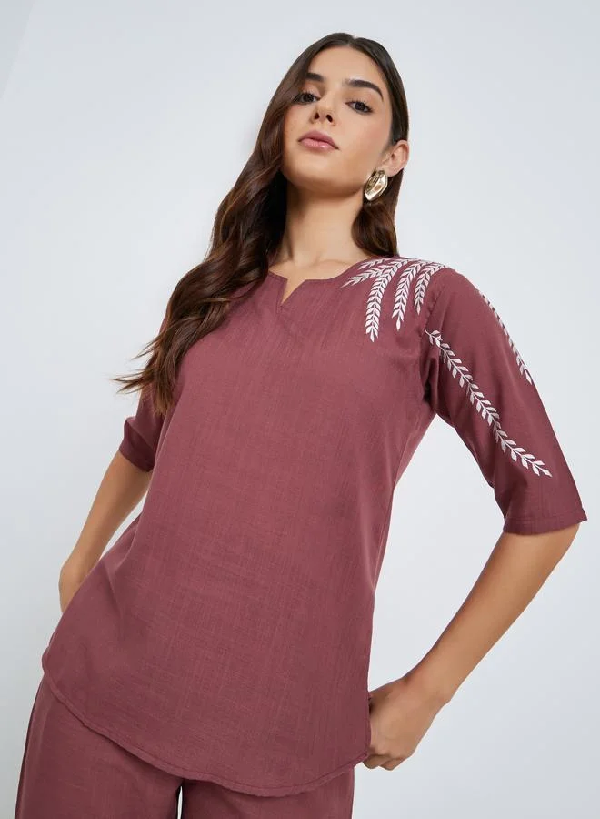 Maxim Creation Maxim Creation Women Embroidered Panel Top and Pants Co-Ords