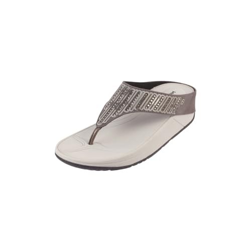 Mochi Women Grey Synthetic Leather Flat Comfort Chappal UK/6 EU/39 (32-824) - Image 1