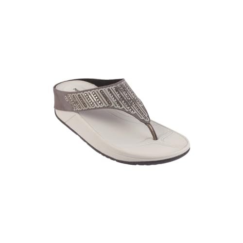 Mochi Women Grey Synthetic Leather Flat Comfort Chappal UK/6 EU/39 (32-824) - Image 3