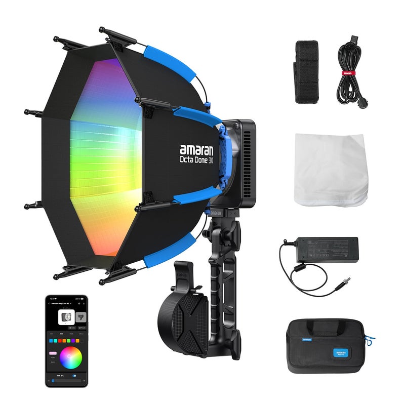 amaran Ray 120c RGB Video Light120W Portable Studio Light IP54CCT 1800K20000KAPP Control Bowens Mount LED Lights for Photography wSoftbox Portable Bag Ray 120c - Image 2