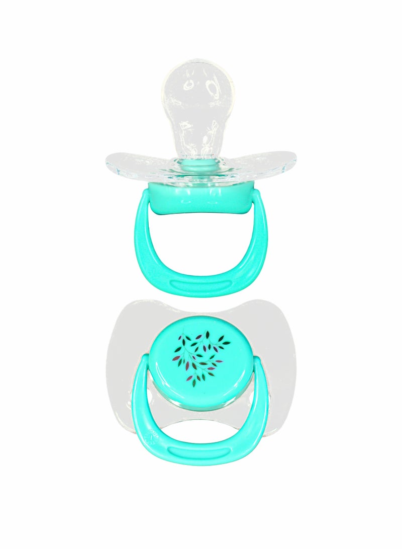 بابي BABE - لهايات أطفال فاخرة، من 0 إلى 6 أشهر، حلمة سيليكون، خالية من مادة BPA، لون أزرق (عبوة من قطعتين) - Image 1