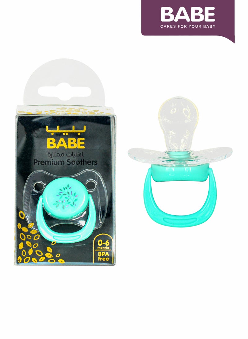 بابي BABE - لهايات أطفال فاخرة، من 0 إلى 6 أشهر، حلمة سيليكون، خالية من مادة BPA، لون أزرق (عبوة من قطعتين) - Image 2