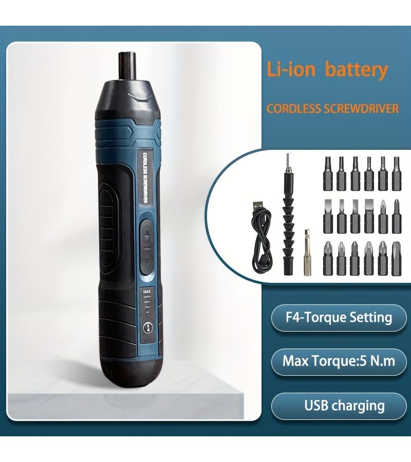 2 Piece Torque Adjustable Straight Handle 3.6V Electric Screwdriver With Lithium Battery Small Multi Functional Disassembly Tool - Image 4