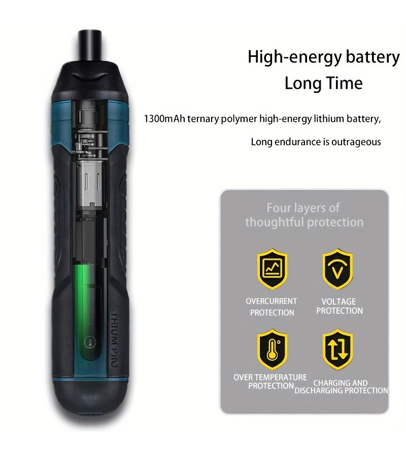2 Piece Torque Adjustable Straight Handle 3.6V Electric Screwdriver With Lithium Battery Small Multi Functional Disassembly Tool - Image 5