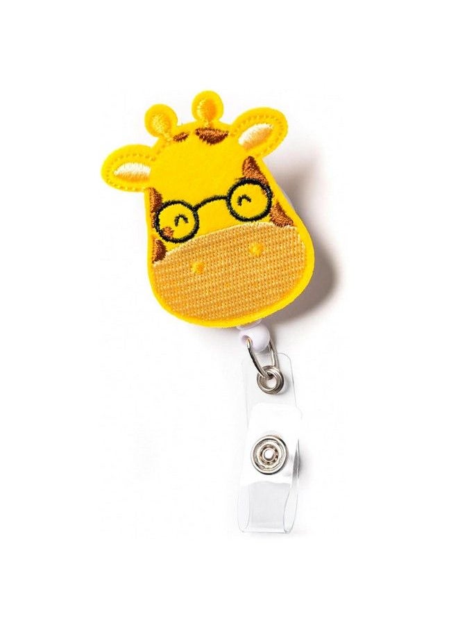Nurseology - Giraffe Badge Clips Retractable Nurse Badge Reel Felt Nurse Badge Reels Retractable Cute Id Badge Clip Cute Badge Reel For Nurses Nurse Badge Holders For Women And Men - Image 1