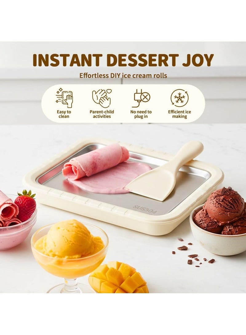 general Home-Use Soft-Serve Ice Cream Machine Portable Soft-Serve Ice Cream Kit Food-Grade Stainless Steel Ice Cream Tray Includes Two Spatulas Simple DIY Ice Cream Kit for Home Kitchens - Image 2