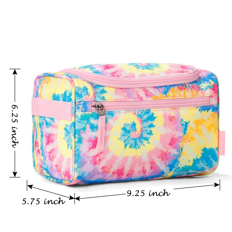 Choco Mocha Kids Toiletry Bag For Girls, Travel Waterproof Hanging Toiletry Bag For Girls, Tie Dye, Colorful - Image 3