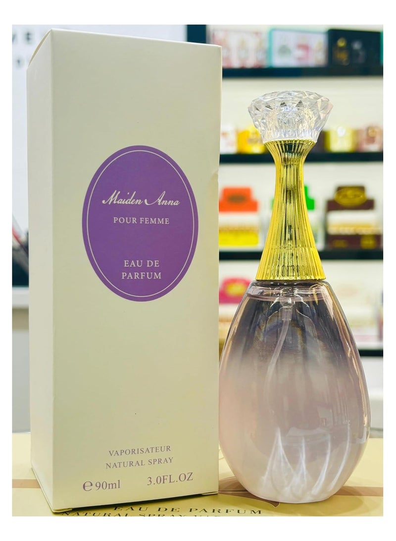 MAIDEN ANNA Maiden Anna Pour Femme Eau de Parfum, Natural Spray, 90ml