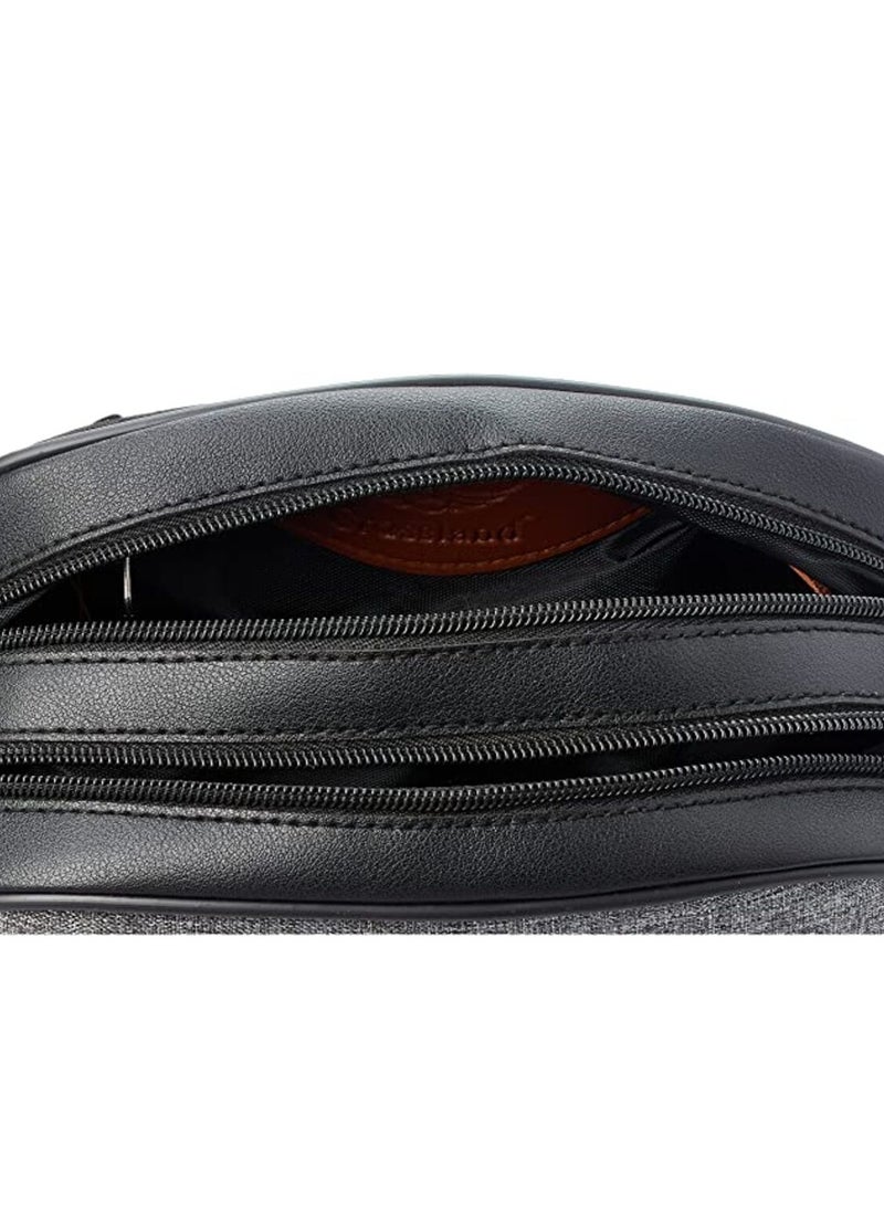 Crossland Crossland Handbag Canvas and Leather - 3 Zippers internal Pocket  - Image 4