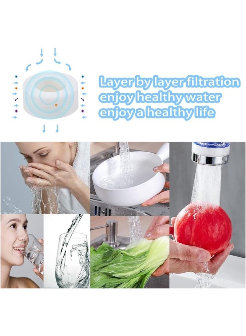 TAYYIB NOOR Faucet Water Filter Sink Water Filter Faucet, 360 ° Rotating Kitchen Faucet Water Purifier, Bathroom Faucet Filter-Removes Chlorine Fluoride Heavy Metals Hard Water, 5 Filter Cartridges - Image 4