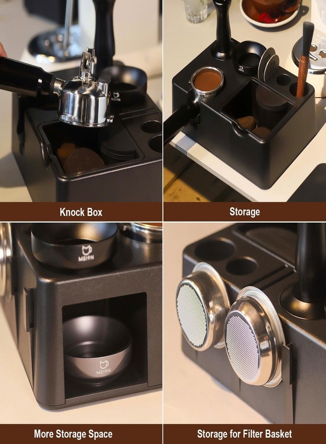MEION Espresso Tamping Station, Detachable Espresso Knock Box and Tamp Station, 10 in 1 Espresso Organizer Fits 51, 54, 58MM Espresso Tamper, Portafilter, Distributor Puck Screen Espresso Accessories - Image 5
