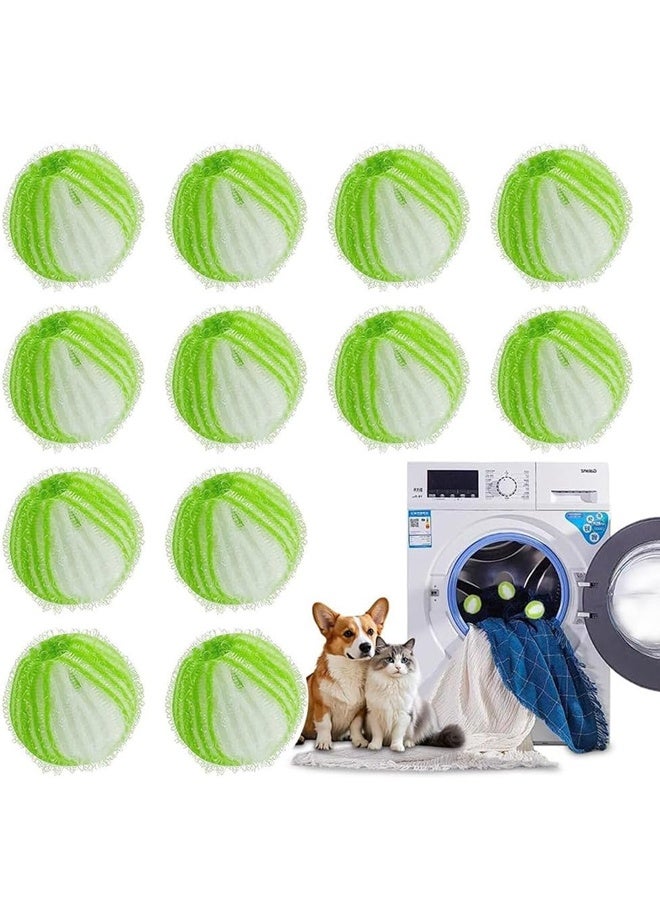 12 قطعة من كرات التقاط الوبر ومجفف الملابس القابلة لإعادة الاستخدام لإزالة فراء الكلاب والقطط من الملابس - Image 1
