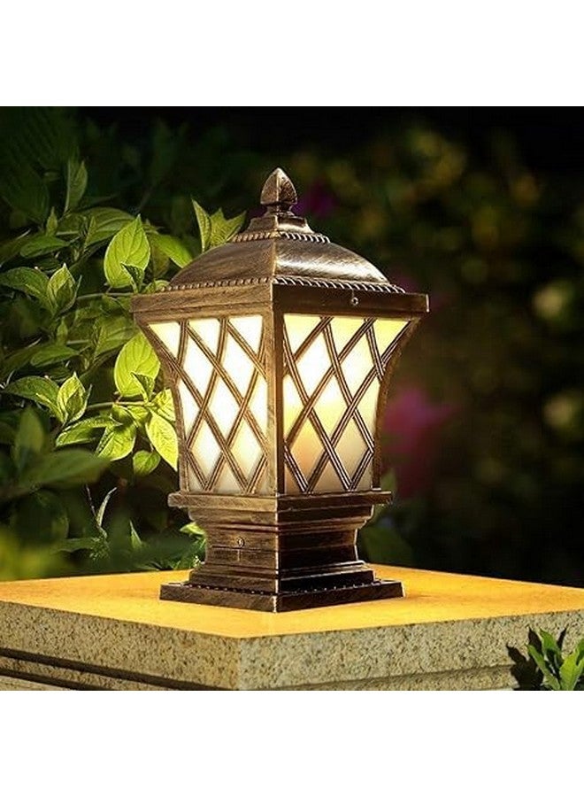 kinis Golden Antique Aluminium Casting Classic Lamp/Gate Light/Outdoor Lamp/Outdoor Light/Pillar Light at Entrance Outdoor Home, Restaurant, Office, etc. (Pack of 2, Without Bulb) - Image 4