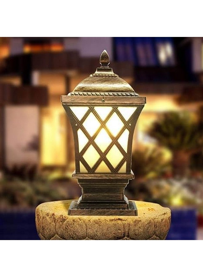 kinis Golden Antique Aluminium Casting Classic Lamp/Gate Light/Outdoor Lamp/Outdoor Light/Pillar Light at Entrance Outdoor Home, Restaurant, Office, etc. (Pack of 2, Without Bulb) - Image 5