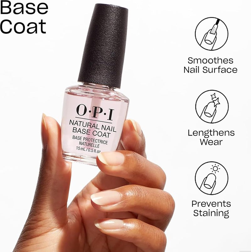 OPI Natural Nail Base Coat - Clear, 15ml for Longer-Lasting Manicure with Up to 7 Days of Wear and Shine - Image 3