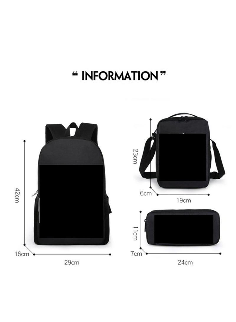 Children's leisure load reducing large capacity printed backpack for elementary school students, 3-piece set - Image 2