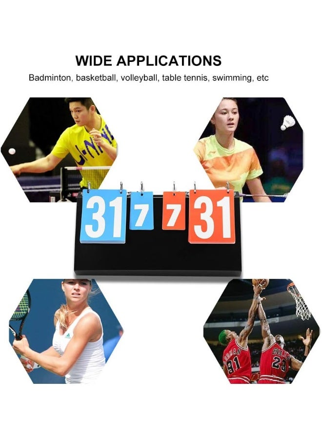 EBTOOLS EBTOOLS Tabletop Flip Scoreboard, 4 Digit Sports Scoreboard Portable Tabletop Flip Scorekeeper Score Flipper for Tennis Football Volleyball Basketball  - Image 3